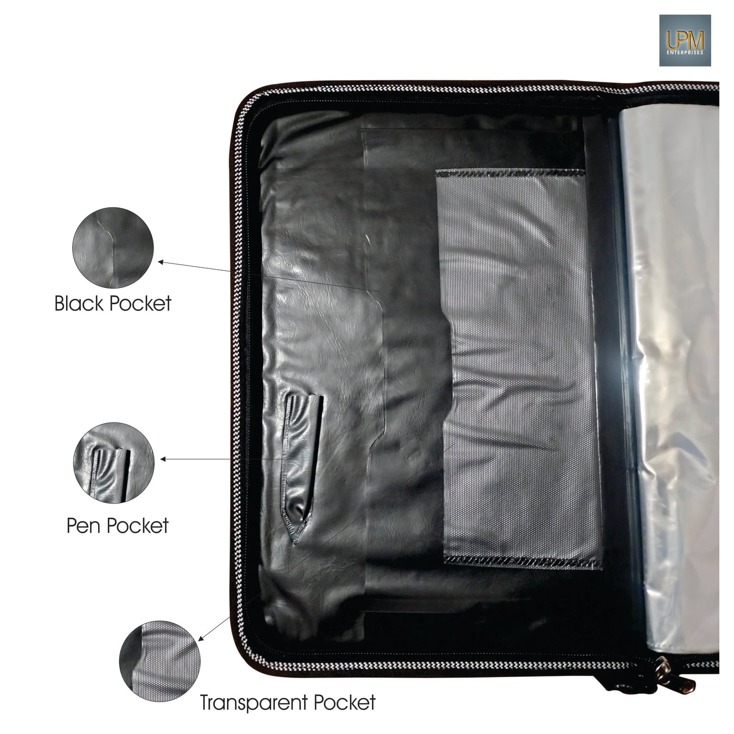 UPM Leather A4 Size Document Folder with photos pocket