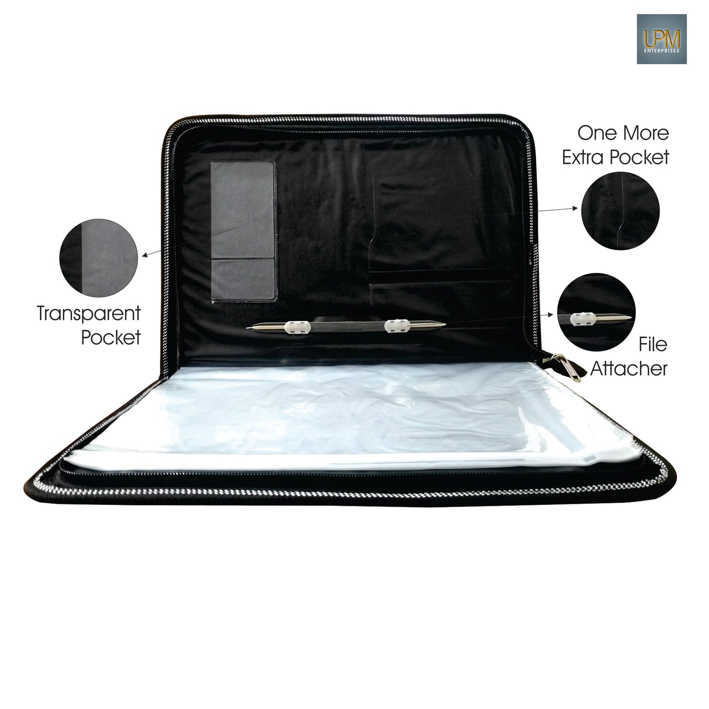 UPM Leather A4 Size Document Folder with photos pocket
