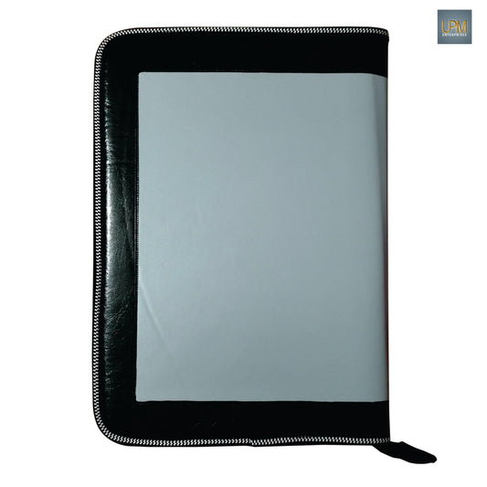 UPM PU Leather 24-Pocket A4 File Organizer – Professional Document Holder Grey Color